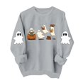 thumbnail image 2 of Meichang Halloween Sweatshirt for Women Ghost Graphic Sweatshirts Oversized Long Sleeve Crew Neck Pullover Casual Sweatshirt, 2 of 6