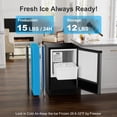 thumbnail image 5 of RIOXC 15" W Under Counter Ice Maker  No Drain Required Stainless Steel Freestanding & Built-in Crescent Ice Machine, 12LBS Storage for RV, Marine & Home, ETL, 5 of 11