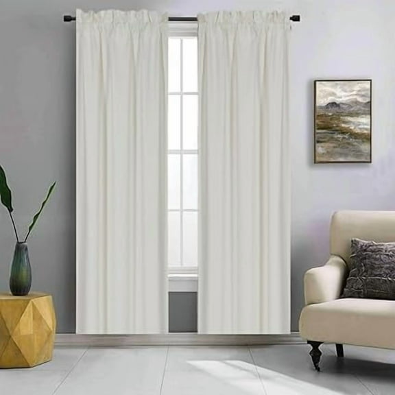 Persian Collection Matte (Not Shiny) 2 Panels Yellow Solid Blackout Thermal Rod Pocket Foam Lined Window Curtain Drape R64 63 Length