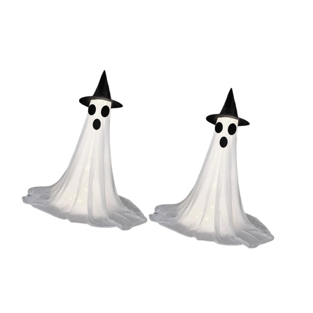 2 piezas de decoraciones de Halloween para exteriores e interiores, luces fantasma de Halloween con luces LED 12 m