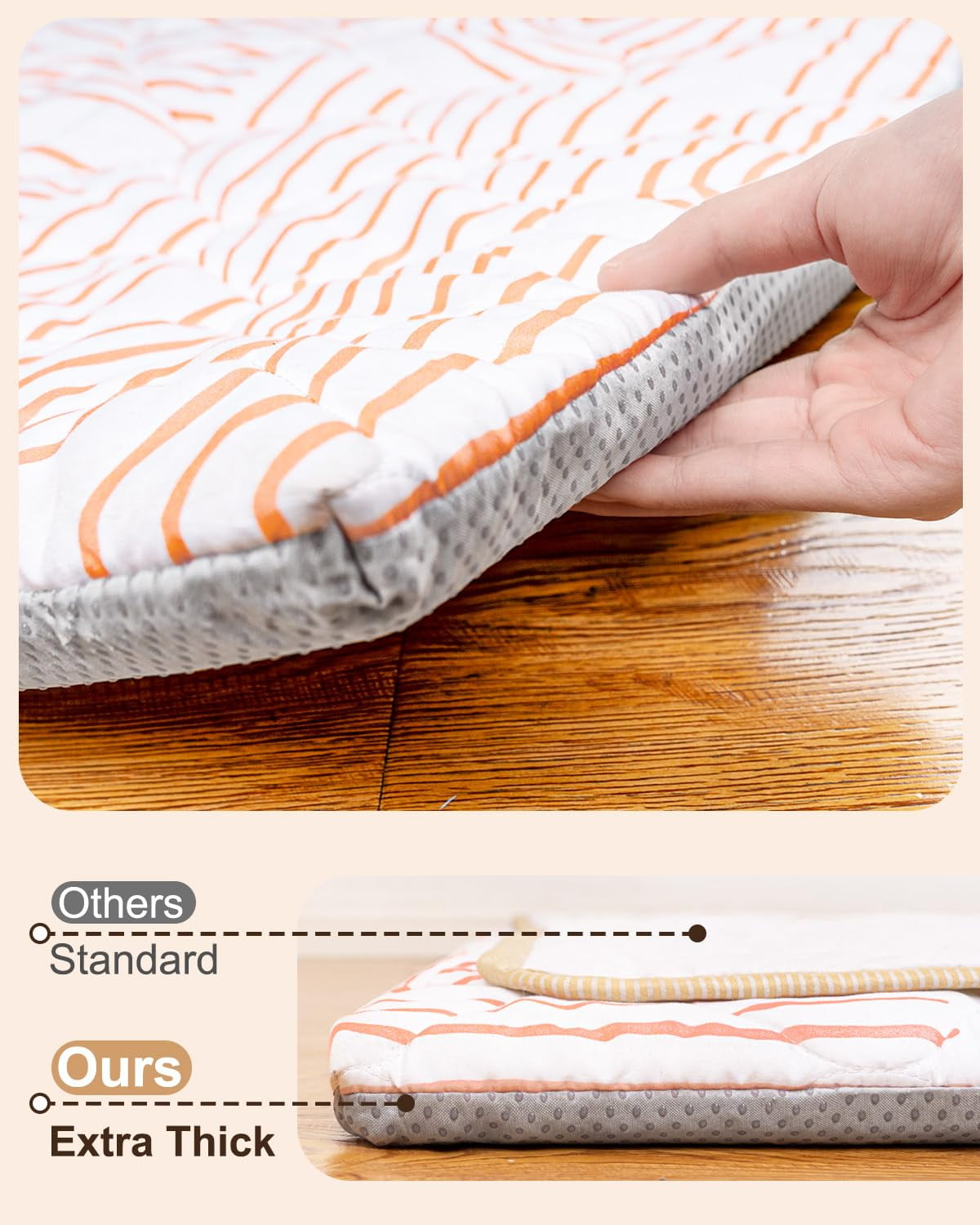 Zenkitch Baby Play Mat,Removable Washable Cover,50" × 50" ,Soft and Non-Slip for Infants and Toddlers, Suitable for Playpen and Floors