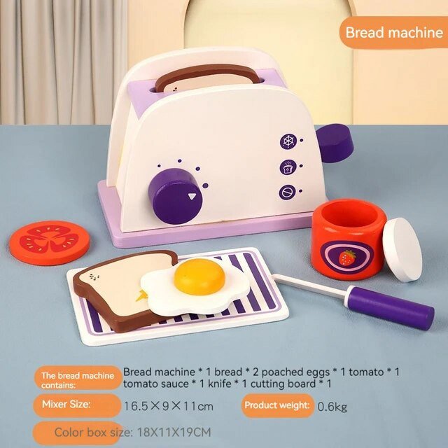 EASTIN The New Children‘S Simulation Of Every Kitchen Purple Bread Machine Blender Coffee Machine Small Household Appliance Combination