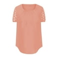 thumbnail image 6 of JGGSPWM Women's Plus Size Lace Short Sleeve Crewneck Summer Tops Loose Casual Blouse Tunic T Shirts Orange S, 6 of 7