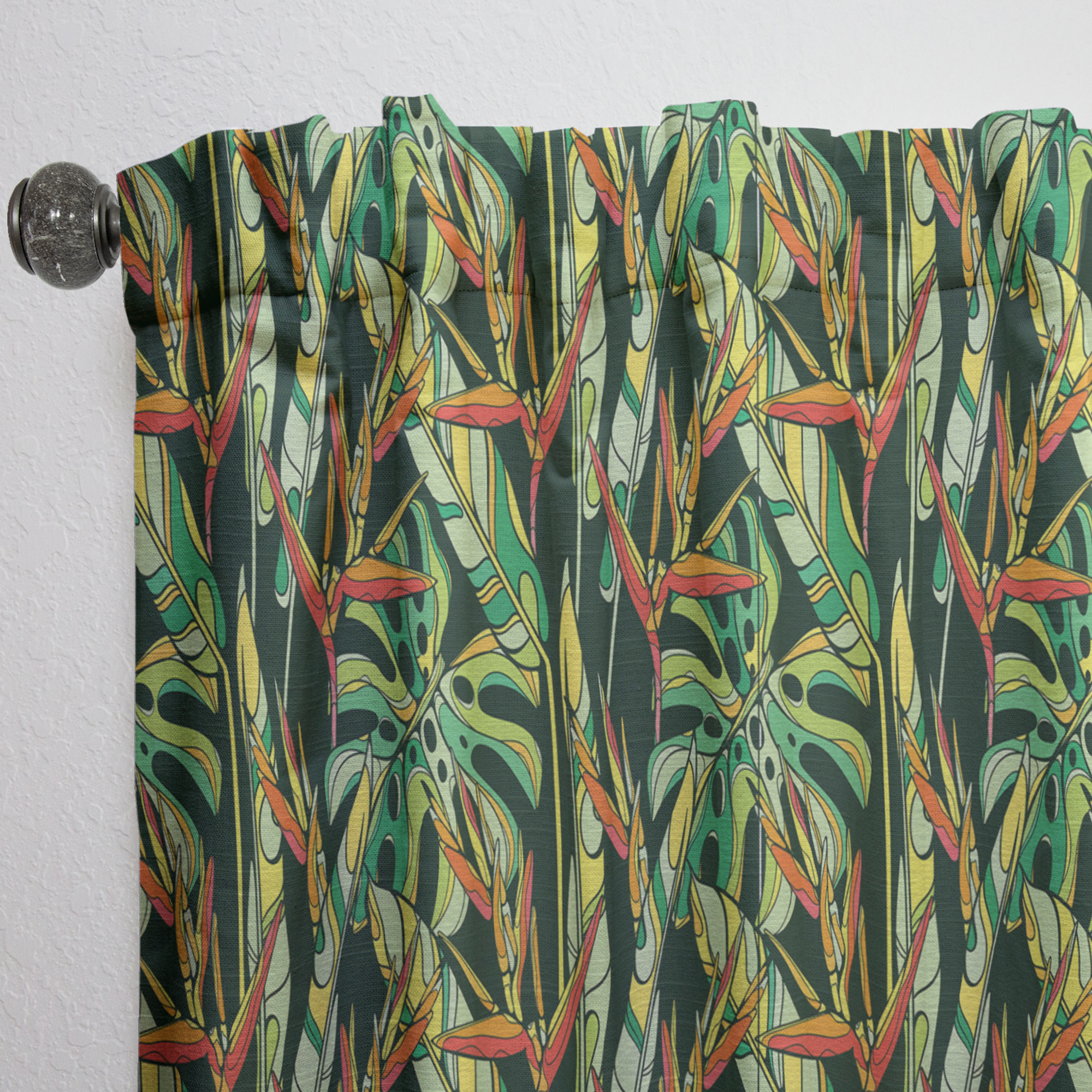 Designart 'Tropical Foliage Mood V' Tropical Curtain Panel