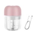 thumbnail image 1 of Moyic Mini picadora de ajo de 100/250ml, 45W, prensa de ajo USB, picadora eléctrica recargable para alimentos, verduras, carne, accesorios de cocina Cocina y Comedor Rosa 250 ml, 1 of 6