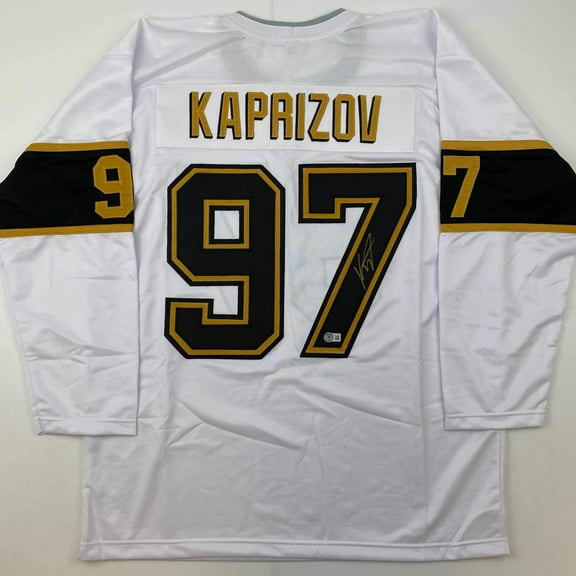 Autographed/Signed Kirill Kaprizov Minnesota White/Gold Hockey Jersey Beckett BAS COA