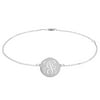Personalized Elegant Initial Anklet in Sterling Silver