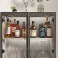 thumbnail image 5 of KULAGAGA Gray Bookcase with Glass Doors - 3-Tier Display Storage Cabinet Perfect for Home Office, Bedroom, or Living Room, 5 of 5
