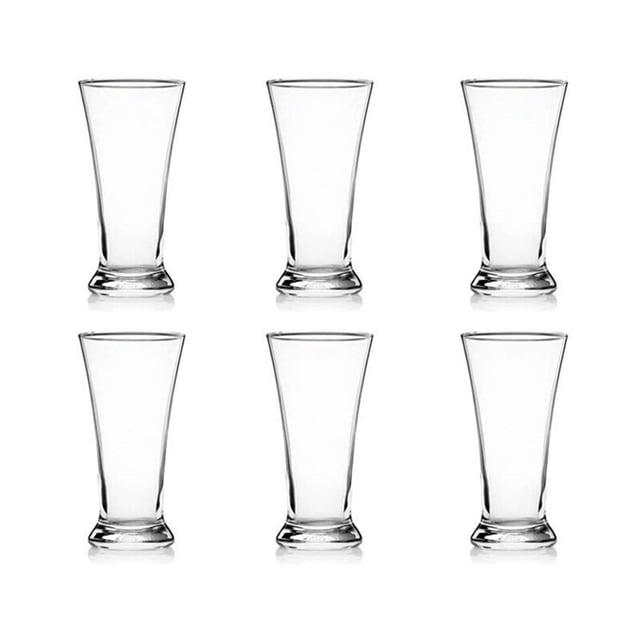 Juego de 6 vasos de agua transparentes, 5 tamaños, vasos de cerveza artesanal de cintura delgada for disfrutar al máximo de la cerveza.