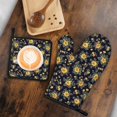 thumbnail image 6 of Pioneer Flower Floral Print Pattern 1-Pack Oven Mitts Set, Heat Resistant Kitchen Gloves, 7.7" X 12", 6 of 6