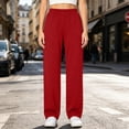 thumbnail image 4 of ZHYou No Boundarie Plus Size Pants for Women Basic Casual Solid Color Elastic Waisted Pull On Lounge Pants,Red,Size L, 4 of 9