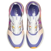 LA Gear Womens Artesia Lowtop Athletic Sneakers, White & Purple & Orange