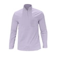 thumbnail image 5 of XUANTAOO Mens Polo Shirt Long Sleeve Corduroy Quarter Zipper Tees Shirts Basic Purple Shirts Men, 5 of 5