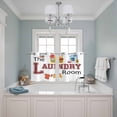 thumbnail image 3 of 2 Panels Kitchen Tier Curtains 39 Inch Length, Laundry Room Grommets Window Treatment Curtain, Cartoon Washday Washing Machine Clothes Thermal Curtains Drapes for Living Room/Bathroom, 3 of 9