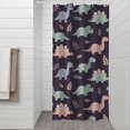 thumbnail image 2 of Purple Cartoon Dinosaurs Leaves Pattern Shower Curtain 36"x72" ,Bathroom Decorative Shower Curtains Set with 12 Hooks,Modern Waterproof Washable Shower Curtain, 2 of 6