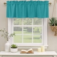 thumbnail image 3 of Teal Valances for Windows, Decorative Rod Pocket Window Valance Curtains, Turquoise Pure Teal Short Curtain Drapes for Kitchen/Bathroom/Living Room, 2 Panels, 60" W x 18" L, 3 of 8