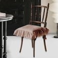 thumbnail image 6 of figatia Chair Cushion with Ties 40x40cm Cotton Filling Soft Comfortable Ruffles Seat Mat Seat Cushion for Farmhouse Home Wedding Decoration brown, 6 of 8