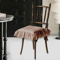 koolsoo Chair Cushion with Ties 40x40cm Cotton Filling Soft Comfortable Ruffles Seat Mat Seat Cushion for Farmhouse Home Wedding Decoration brown