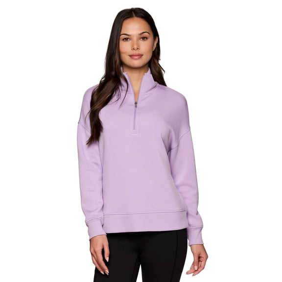 RBX Active Women's Lightweight Soft Scuba Quarter Zip Sweatshirt
