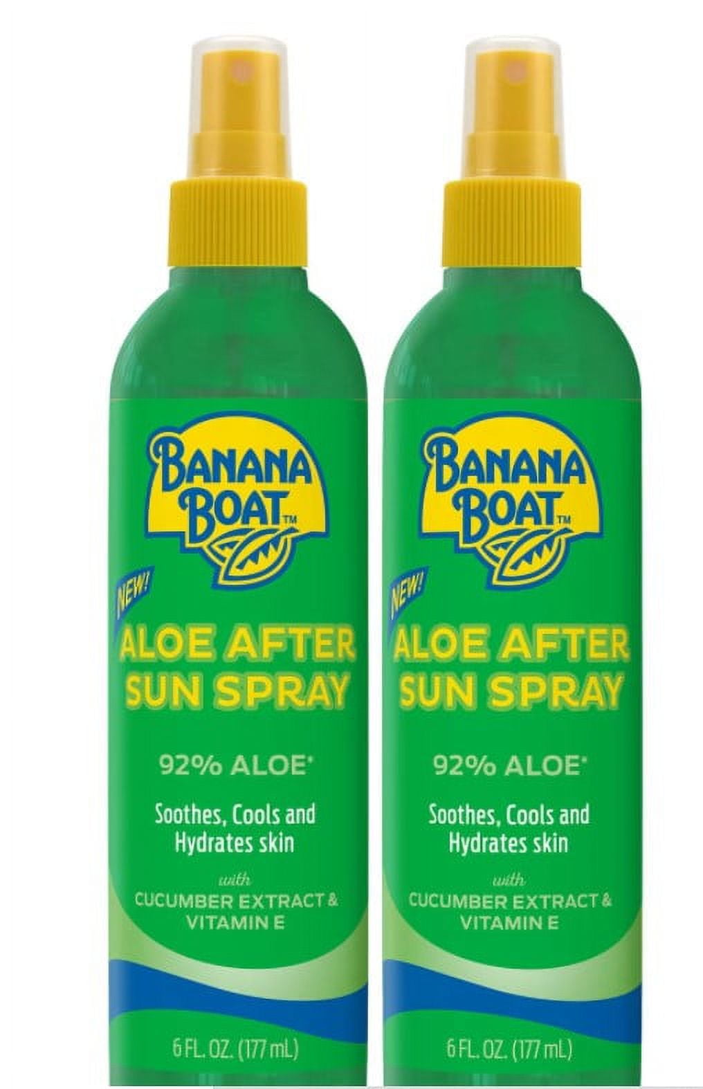 Banana Boat After Sun Aloe Mist Spray Pump, 6 oz Alcohol Free 92% Aloe (2  Pack)