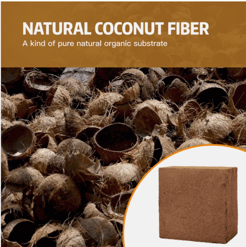 5000g (60L) Coco Fiber Coir Brick – Low Salt, Organic Soil Amendment & Growing Medium for Plants
