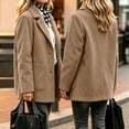 thumbnail image 6 of Asgosdo Women Wool Trench Coat Button Down Single Breasted Long Sleeve Soft Lined Casual Warm Peacoat Fall Winter Outerwear with Pockets, 6 of 7