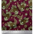thumbnail image 1 of Soimoi Cotton Jersey Fabric Leaves & Floral Artistic Decor Fabric Printed Yard 58 Inch Wide, 1 of 3