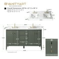 thumbnail image 4 of Vanity Art 60" Bathroom Vanity with Sink, Freestanding Storage Cabinet with Engineered Marble Top, Flip Down Tray, Drawer, and Shelve, 4 of 5