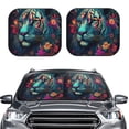 thumbnail image 2 of Fotbe Colorful Flower Tiger Juego de 2 Piezas de Parasoles para Parabrisas | Bloqueador Solar para Auto | Accesorios Plegables para Protección Solar Interior-Small, 2 of 6