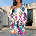 thumbnail image 2 of Women's Printed Kimono Coat – Hand-Tied Floral Chiffon Cover-Up with Bohemian Print | Beach-to-Street Lightweight Layer, 2 of 7