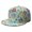 White-673, variant on Tropical Flower & Leaves Snapback Hat, Adjustable Baseball Cap, Bright Summer Floral Print, Unisex Casual