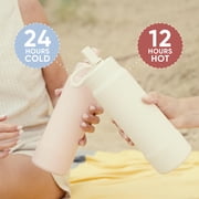 Hydrapeak 26oz Sport Insulated Water Bottle with Straw or Chug Lid, Leak & Spill Proof, Keeps Drinks Cold for 24 Hours, Hot for 12 Hours, Premium Stainless Steel Water Bottles (26oz, Peony)