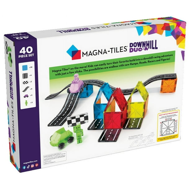 MAGNA-TILES Downhill Duo 40-Piece Magnetic Construction Set, The