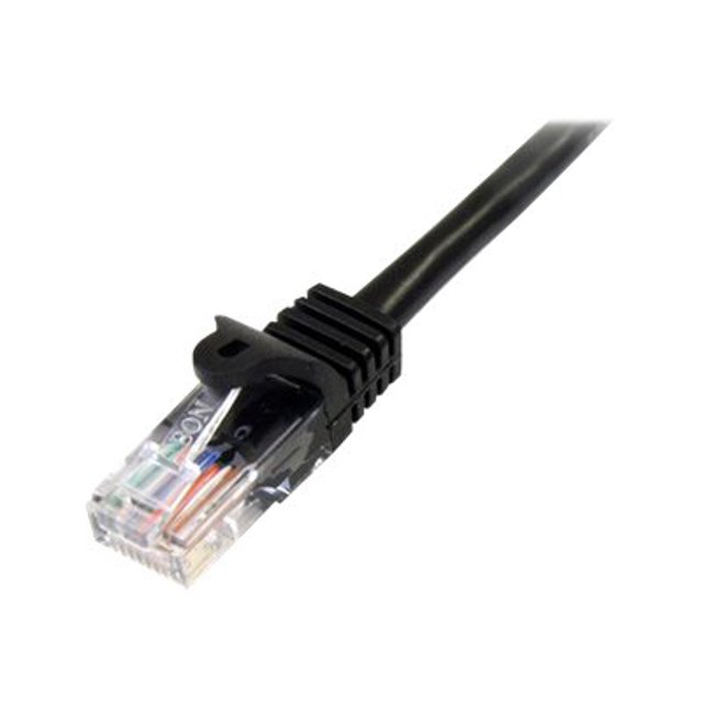 StarTech.com Cat5e Patch Cable with Snagless RJ45 Connectors - 10 ft - M/M - Black (45PATCH10BK) - Patch cable - RJ-45 (M) to RJ-45 (M) - 10 ft - UTP - CAT 5e - snagless - black - for P/N: DK30C2DPEPUE, DK30C2DPPDUE, DK31C3HDPD, DKM30CHDPD, DS52000, US1GC301AUW, USB31000S2