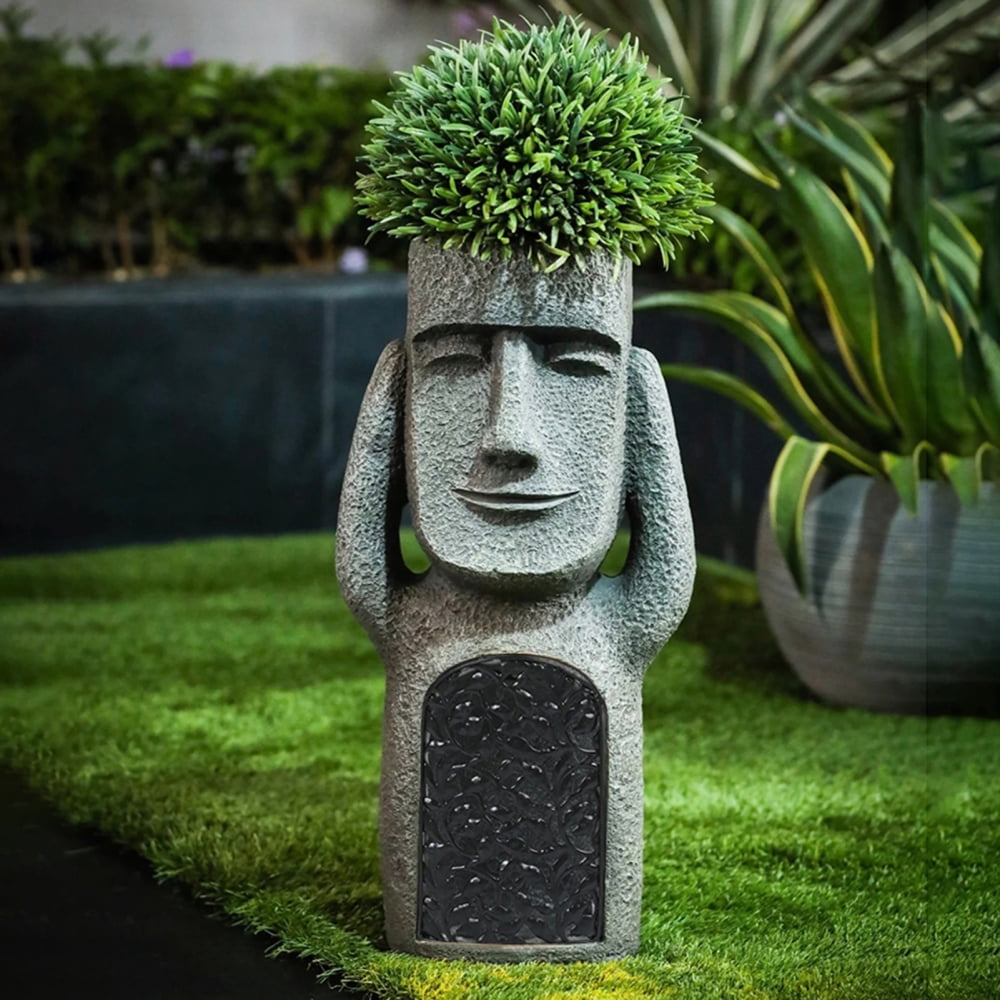 Hear No Evil Garden Easter Island Statues Creative Garden Resin