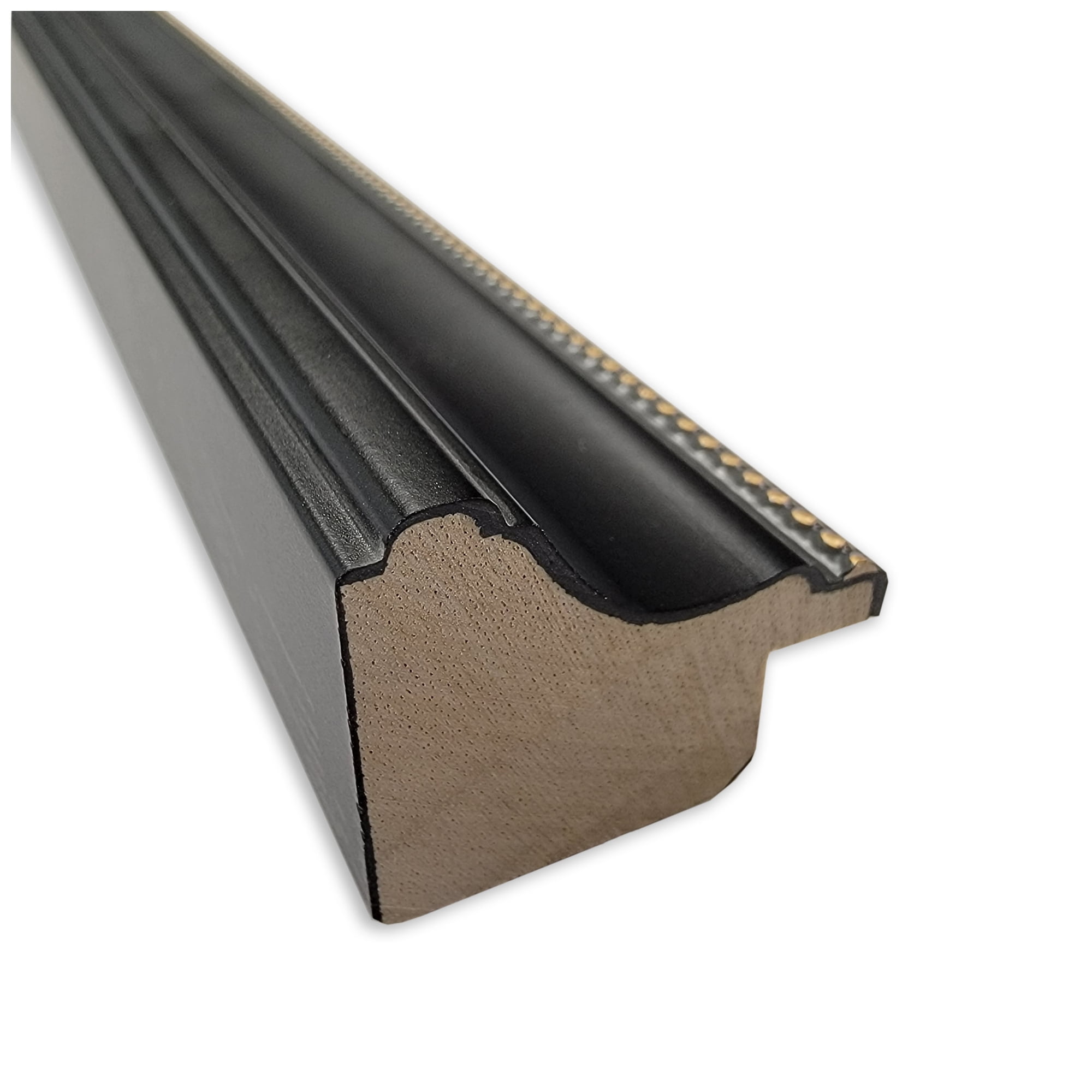 Amanti Art White Cork Board Wood Framed Stylish Black Bulletin Board 32 in. x 14 in.