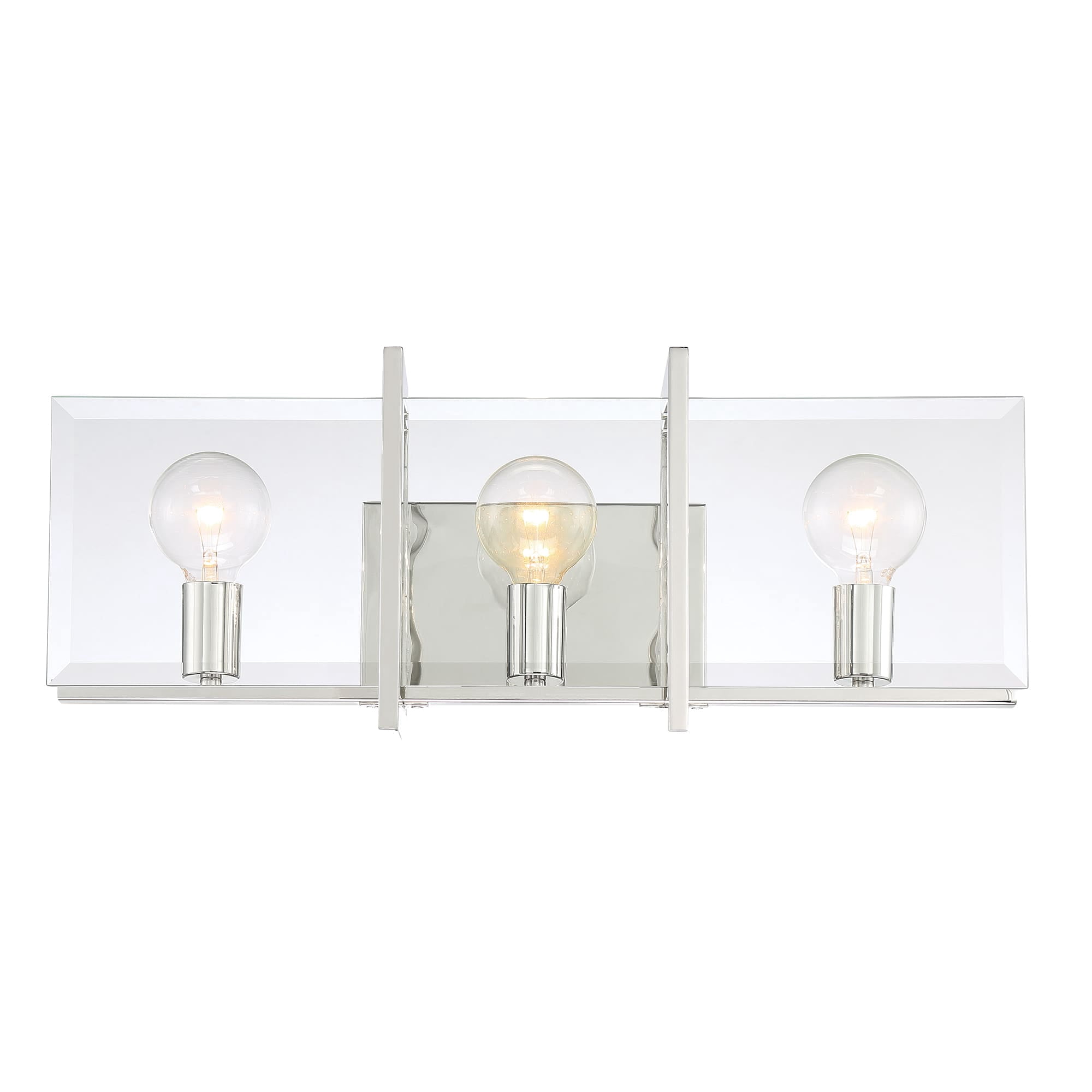 Designers Fountain Ethan Polished Nickel 3 Light Bathroom Vanity Light Fixture, 93603-PN