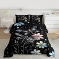 thumbnail image 2 of jejeloiu Boho Dragonfly Full Size Comforter Sets,Cute Daisy Blossom Bedding Sets For Girls Women Reversible 3 Pieces, 2 of 8