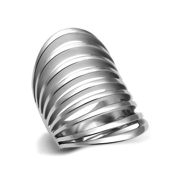 Women's Stainless Steel 316 High Polished 33mm Wide Fashion Ring Size 10