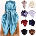 thumbnail image 2 of Opolski Women Headscarf Portable Popular Polyester Solid Color Satin Big Square Scarf for Daily Life, 2 of 8