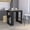 Black+Natural, variant on Stationary Rectangular Kitchen Island | Used for Kitchen Dining and Food Making | Engineered Wood Composition | Side Shelves for Organized Storage