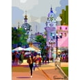 thumbnail image 2 of Pansanit, Surapol 11x14 Black Ornate Wood Framed with Double Matting Museum Art Print Titled - Tourist City, 2 of 4