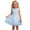 V-Blue4929, variant on Kids Girls Formal Party Dress With Vest And Skirt Elegant Children Gown For Holiday Solid Color O-Neck Sundress For Play Birthday Casual
