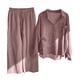thumbnail image 1 of Puntoco Conjunto de camisa de 2 piezas con bolsillo de manga larga y pantalones largos de cintura alta para mujer Puntoco Puntoco-6667, 1 of 2