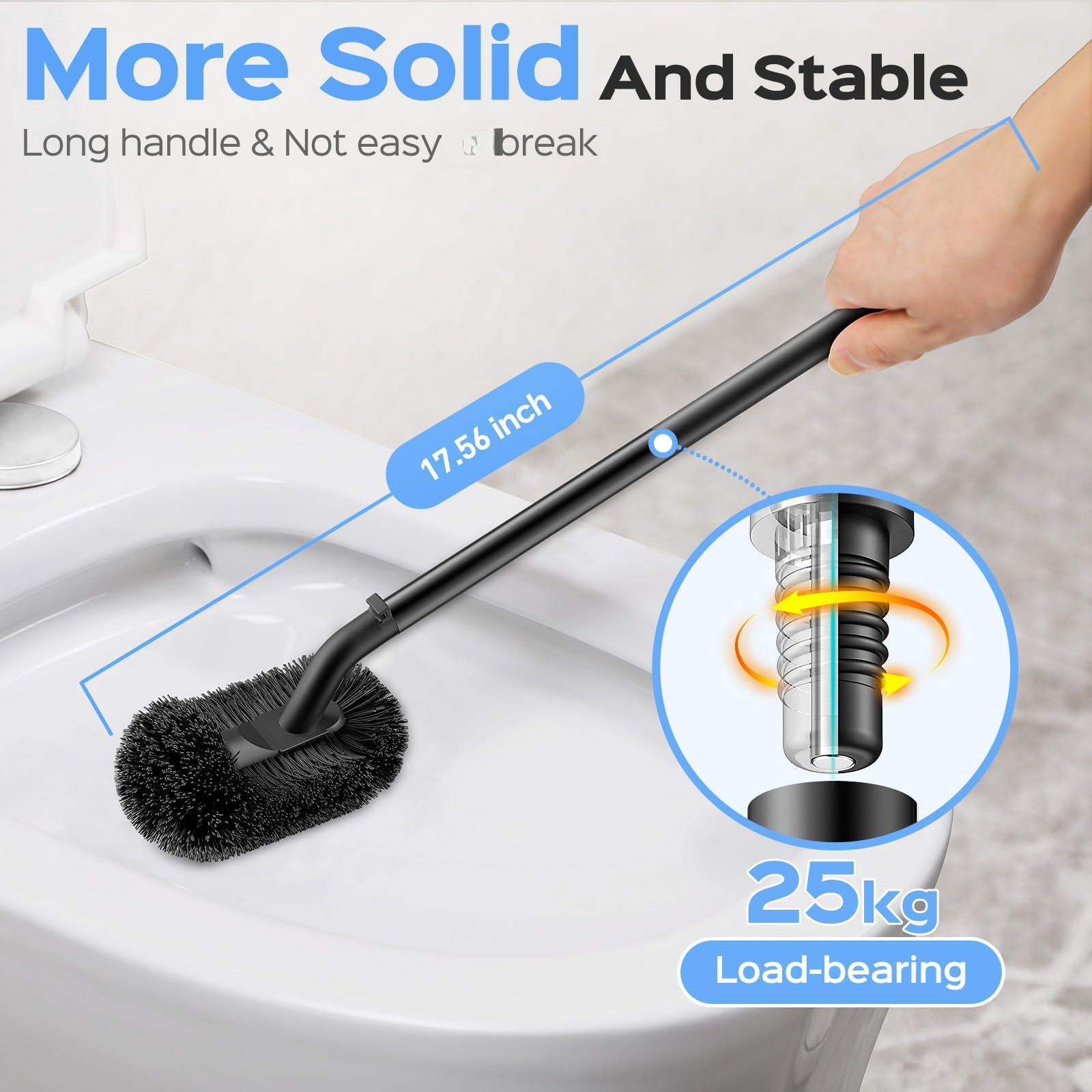 Toilet Plunger and Brush Set 2-in-1 Stainless Steel Black-1 for Bathroom Cleaning