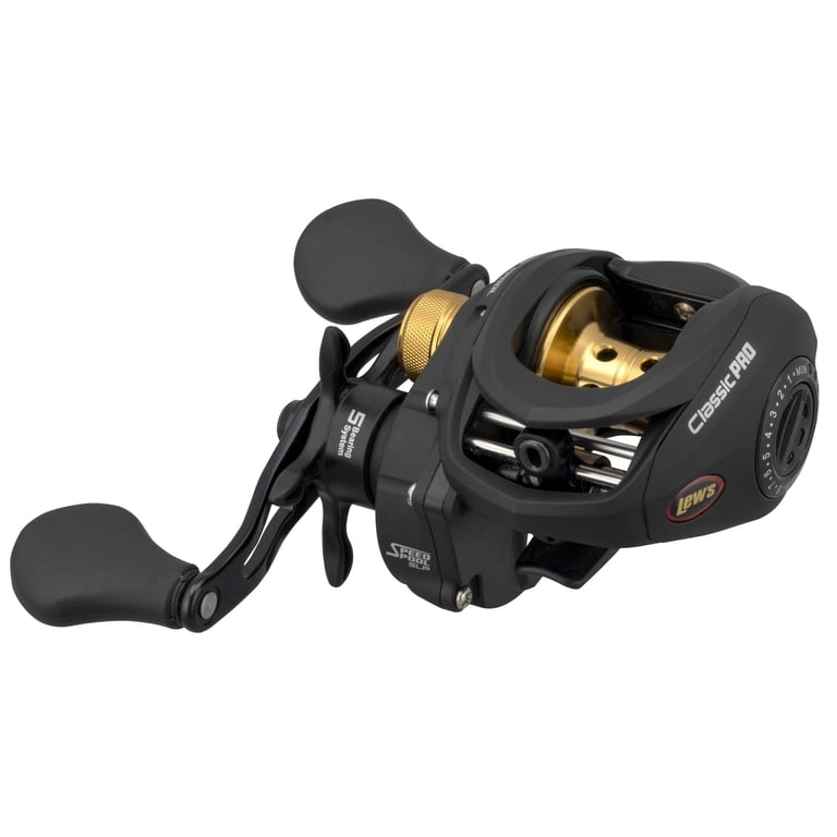 auto retrieve fishing reel Lew’s Classic Pro Baitcast Fishing Reel, RH Retrieve, 7.5:1 Gear Ratio, 4+1  Bearings (Clam Packaging)