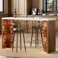 thumbnail image 4 of 55” Industrial Bar Table, Counter Height Pub Dining Table with Faux Marble Top, Rectangular Home Bar Unit for Kitchen, Dining Room, Balcony, Basement, 300LBS Capacity., 4 of 7