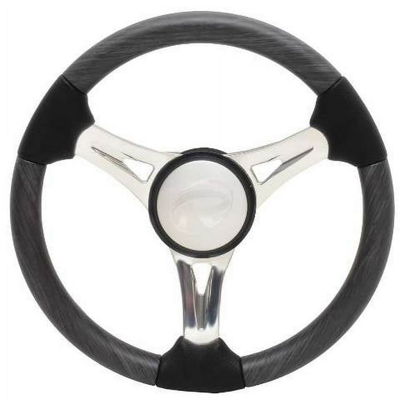 Lowe Boat Steering Wheel 2305495 | Retreat 13 1/2 Inch Gray Woodgrain