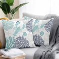 thumbnail image 2 of Outdoor Waterproof Throw Pillow Covers Set of 2 Teal Lobster Decorative Pillowcases Square Outdoor Pillows Cushion Case 16x16 Inch Coral Starfish Shell Patio Pillows for Couch Sofa Bed Garden, 2 of 9