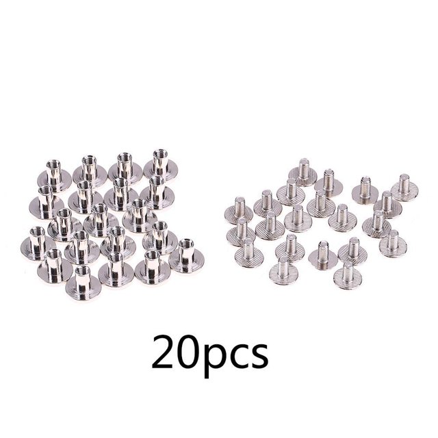 Remache 20 juegos por bolsa, remaches para correa de cinturón, hebillas para uñas artesanales, ropa, herramientas de bricolaje plata 8mm Sywqhk Libre de BPA